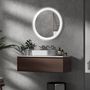 Voir la diapositive 2 : KLEANKIN Miroir rond lumineux LED de salle de bain Ø 70 cm mural avec éclairage 3 couleurs interrupteur tactile système antibuée 35W blanc argent