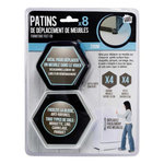 Paris Prix Lot de 8 Patins de Déplacement  Meuble  10cm Noir