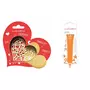 SCRAPCOOKING Kit pour biscuit en relief Coeur + Stylo au chocolat orange