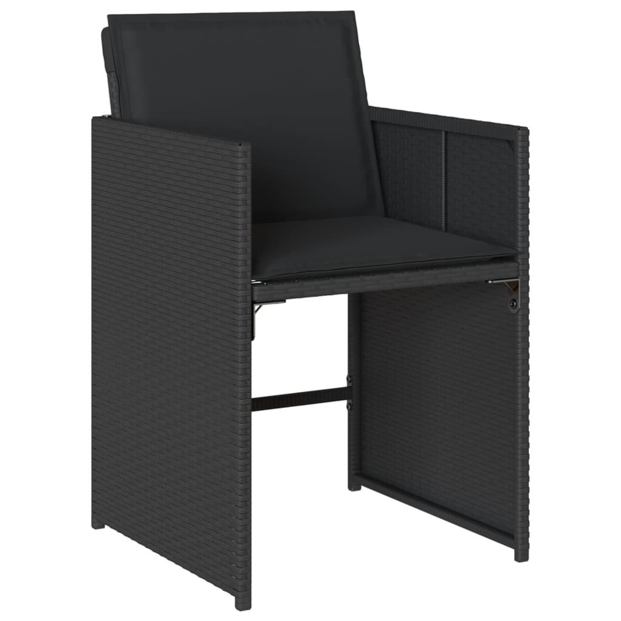 Voir la diapositive 5 : VIDAXL Ensemble a manger de jardin coussins 5pcs Noir Resine tressee