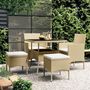 Voir la diapositive 1 : VIDAXL Ensemble a manger de jardin 5 pcs Resine tressee Beige