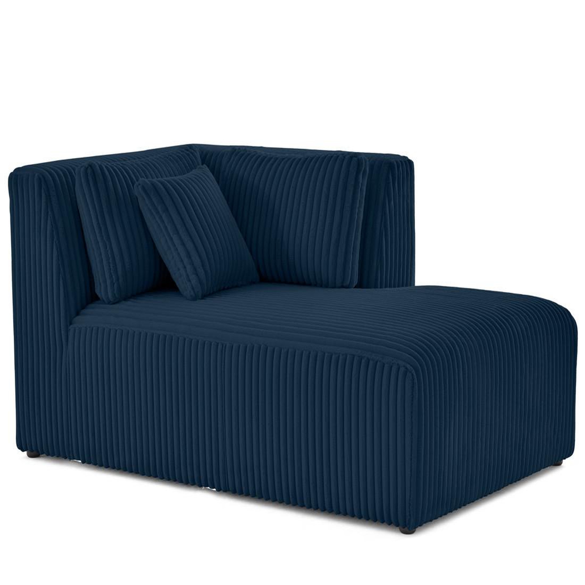 Voir la diapositive 1 : LISA DESIGN Victoire - module d'assise méridienne droit en velours côtelé grosses côtes
