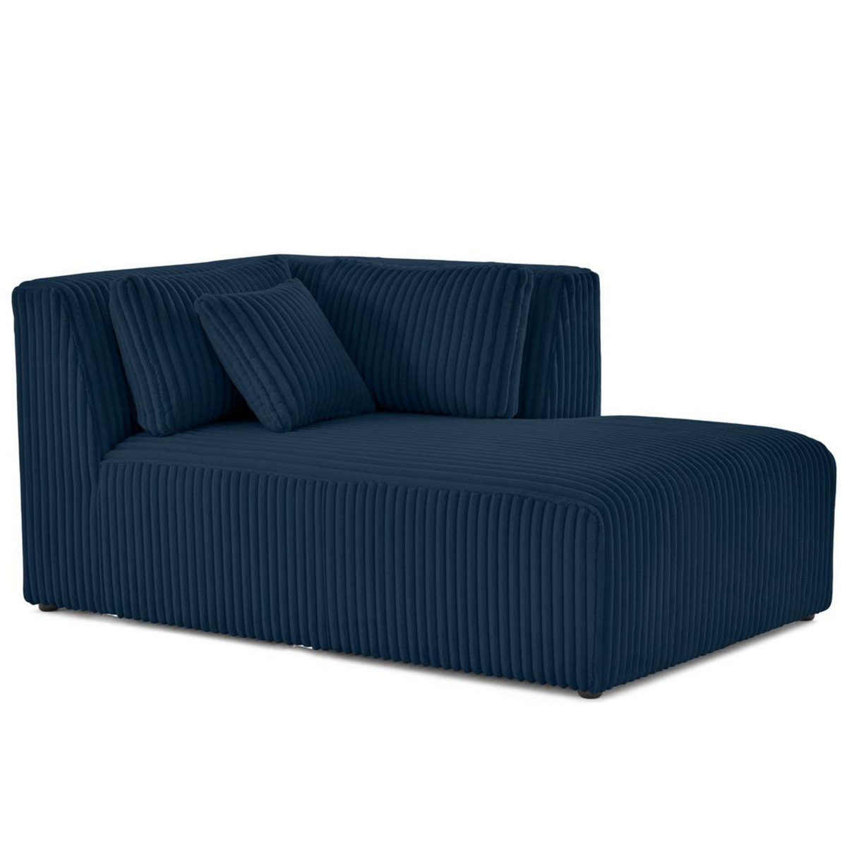 LISA DESIGN Victoire - module d'assise méridienne droit en velours côtelé grosses côtes