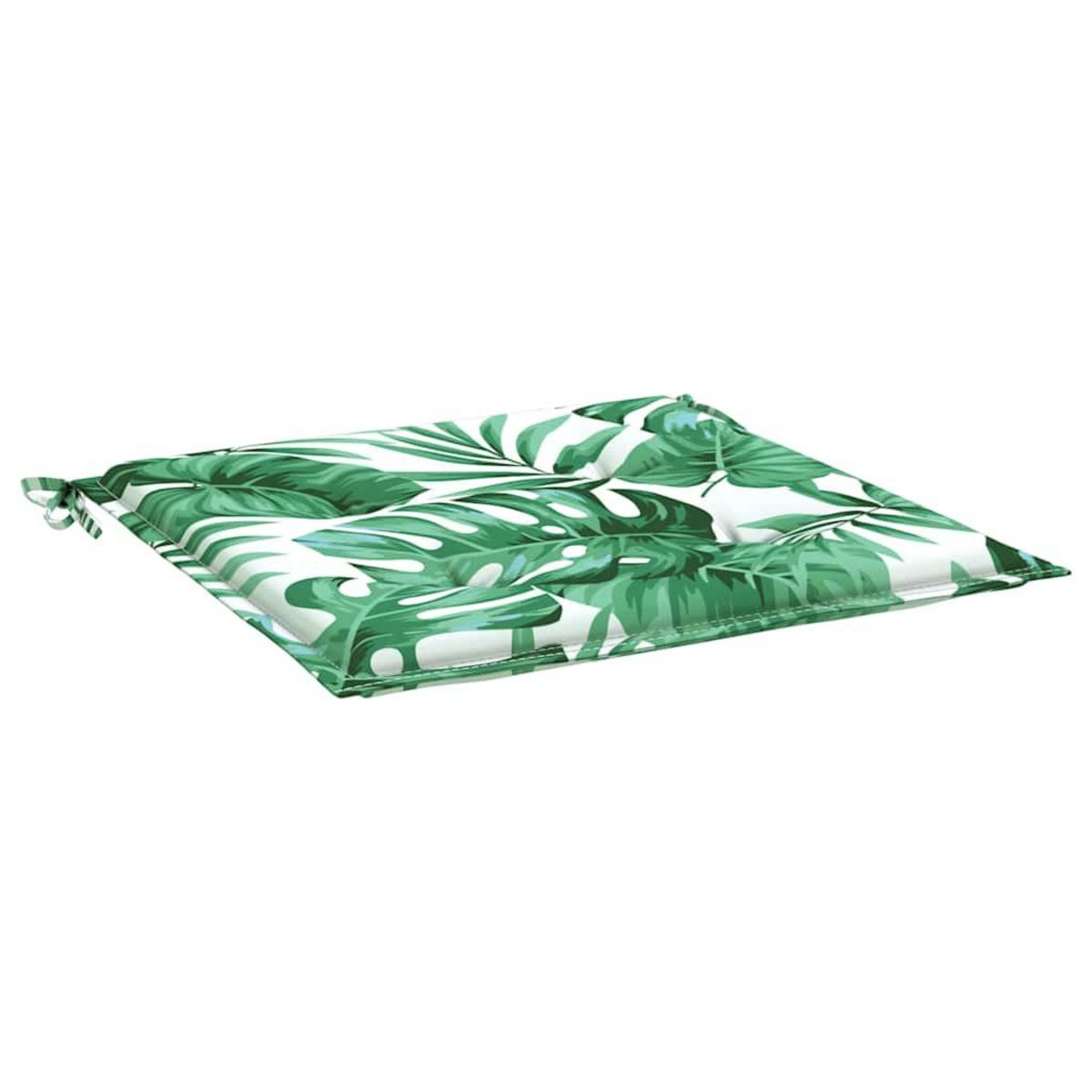 VIDAXL Coussins de chaise lot de 2 motif de feuilles 50x50x3 cm tissu