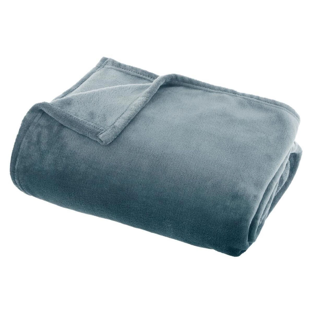ATMOSPHERA Plaid Doux Uni  Flanel  125x150cm Orage