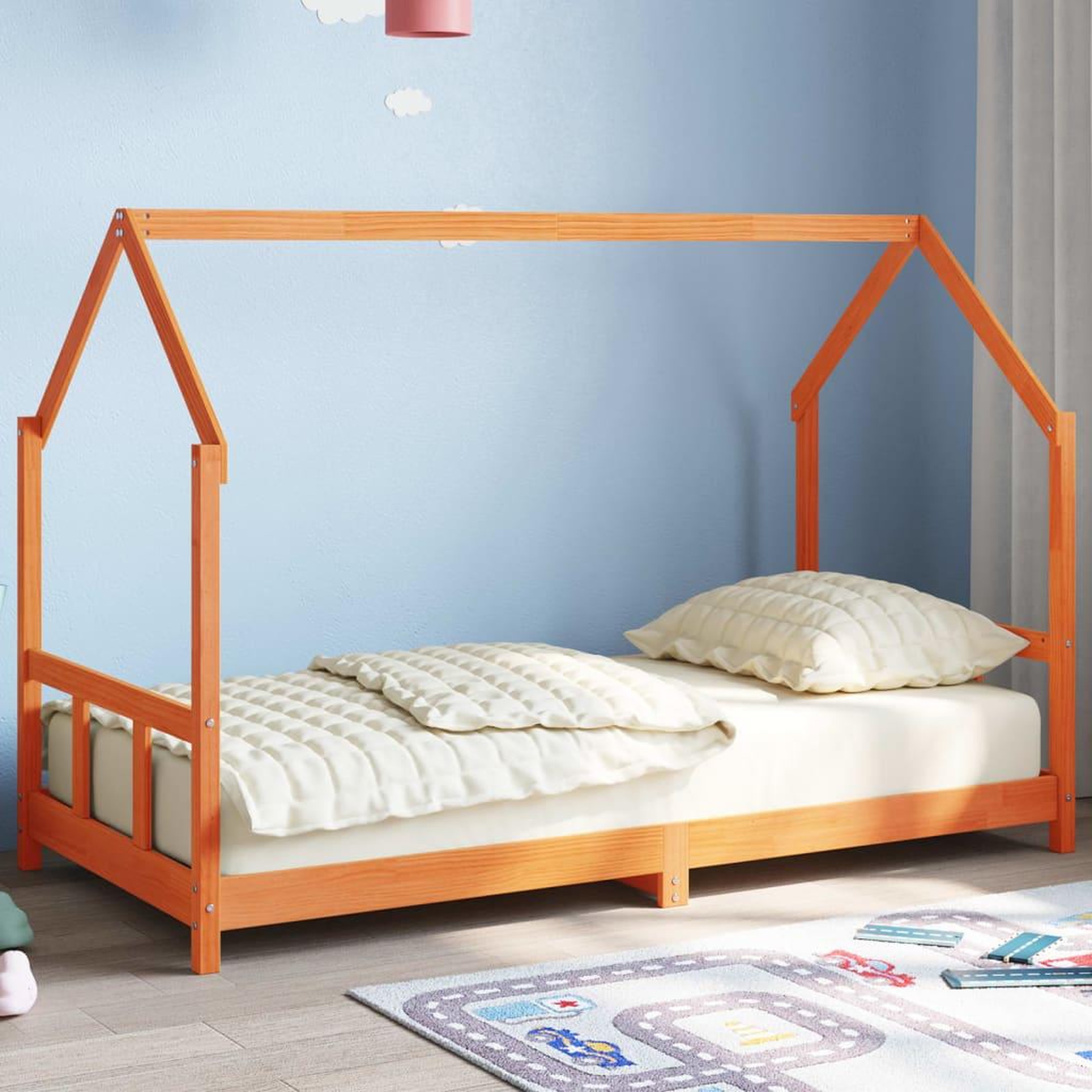 VIDAXL Cadre de lit d'enfants cire marron 90x190 cm bois de pin massif