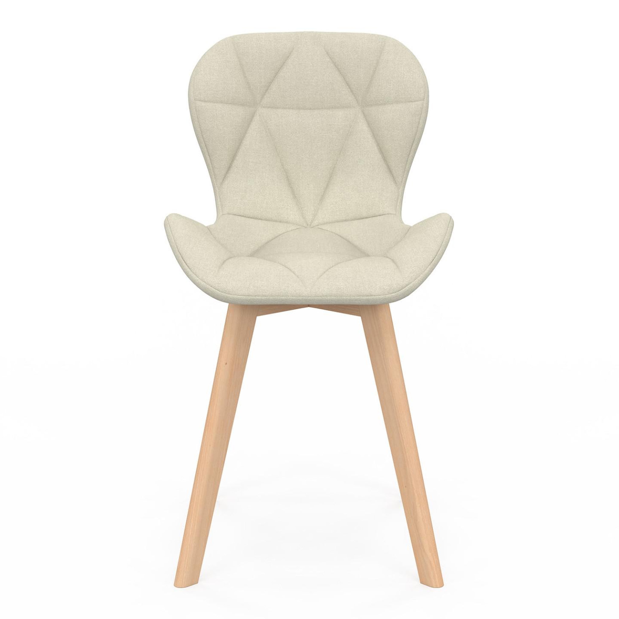Voir la diapositive 3 : ID MARKET Lot de 4 chaises robine en tissu beige pour salle à manger