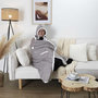 Voir la diapositive 2 : Paris Prix Plaid Sweat Poncho  Sherpa  130x170cm Gris