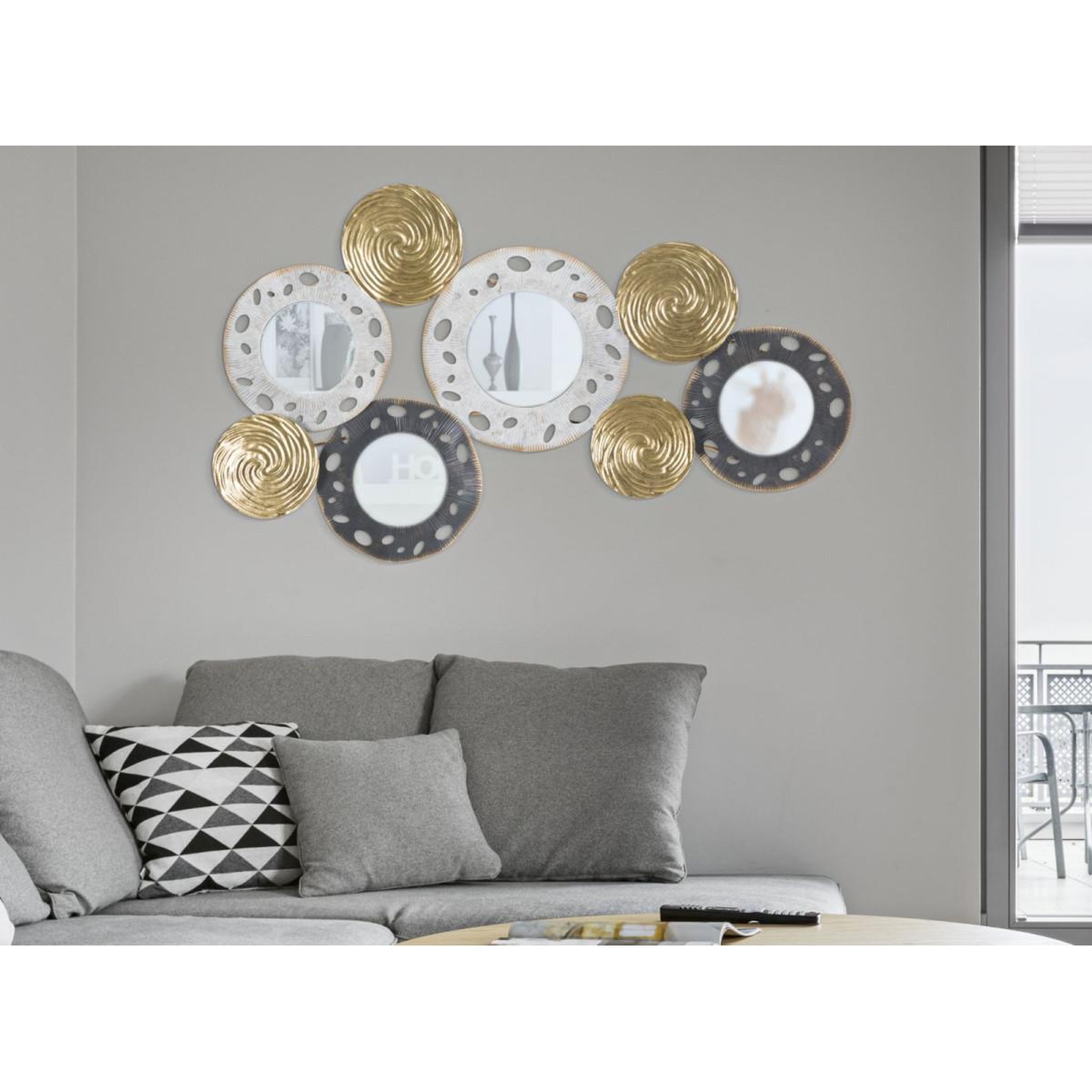 Voir la diapositive 5 : Paris Prix Décoration murale 4 miroirs  gloty  91cm multicolore