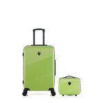 GENTLEMAN FARMER Lot de 2 - Valise weekend et vanity PETER. Coloris disponibles : Rouge, Violet, Vert, Noir, Gris, Bleu, Beige