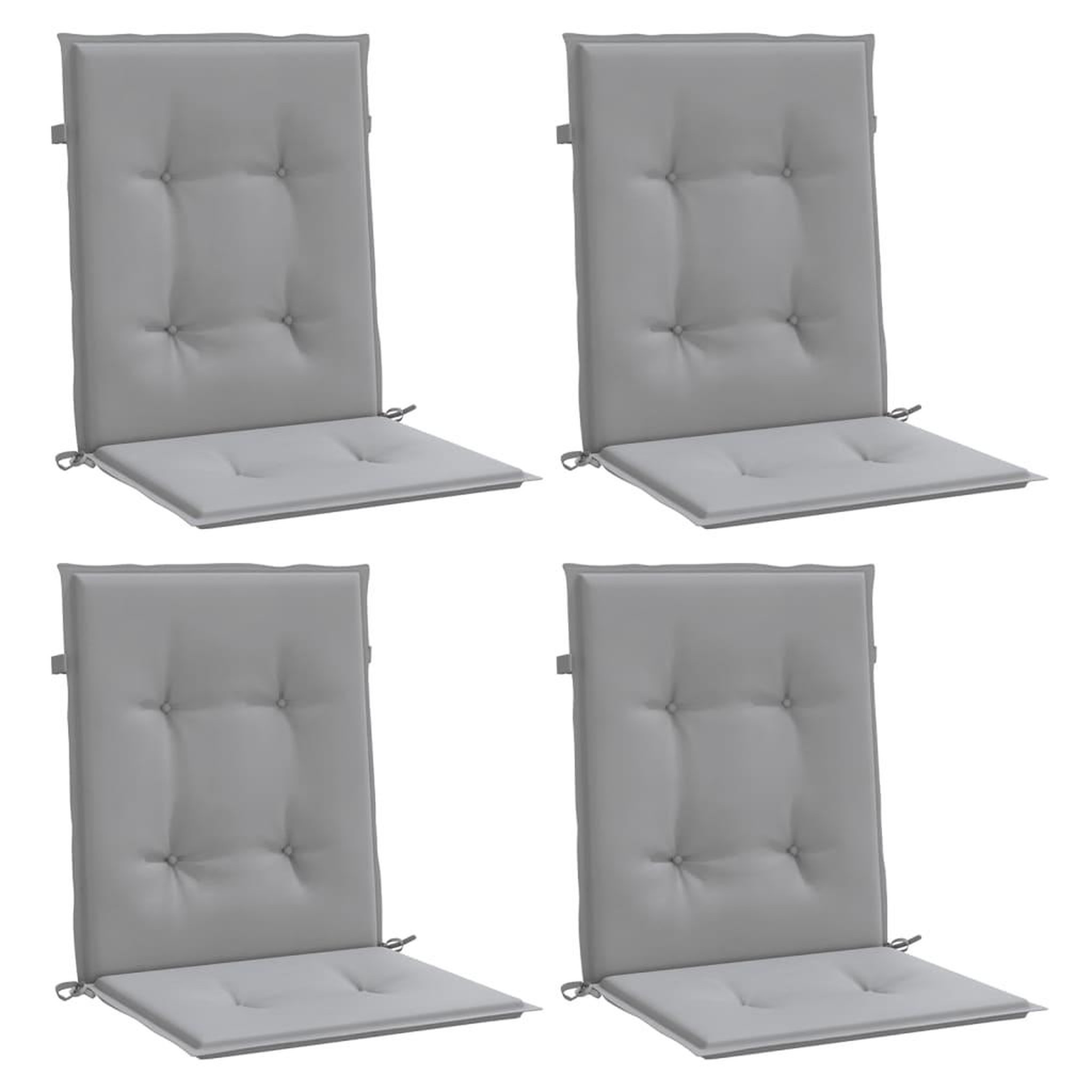 Voir la diapositive 3 : VIDAXL Coussins de chaise de jardin a dossier bas lot de 4 gris