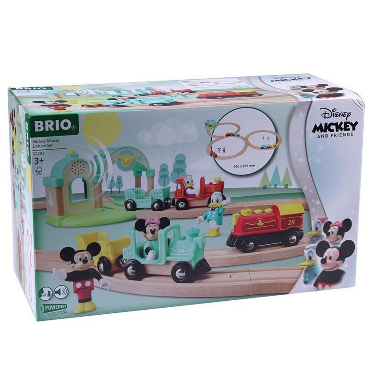 Brio BRIO World Micky Maus Set -Holzeisenbahn Holzeisenbahn inklusive Bahnhof (32292)