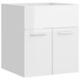 Voir la diapositive 2 : VIDAXL Armoire d'evier Blanc brillant 41x38,5x46 cm Bois d'ingenierie