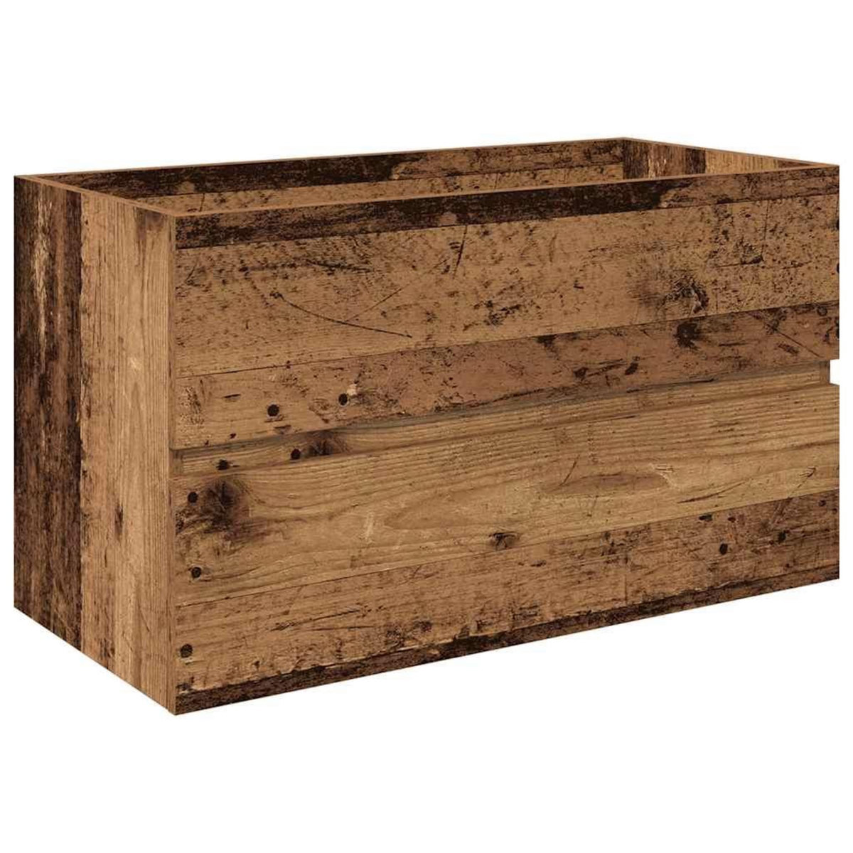 VIDAXL Meuble lavabo avec bassin et robinet integres vieux bois