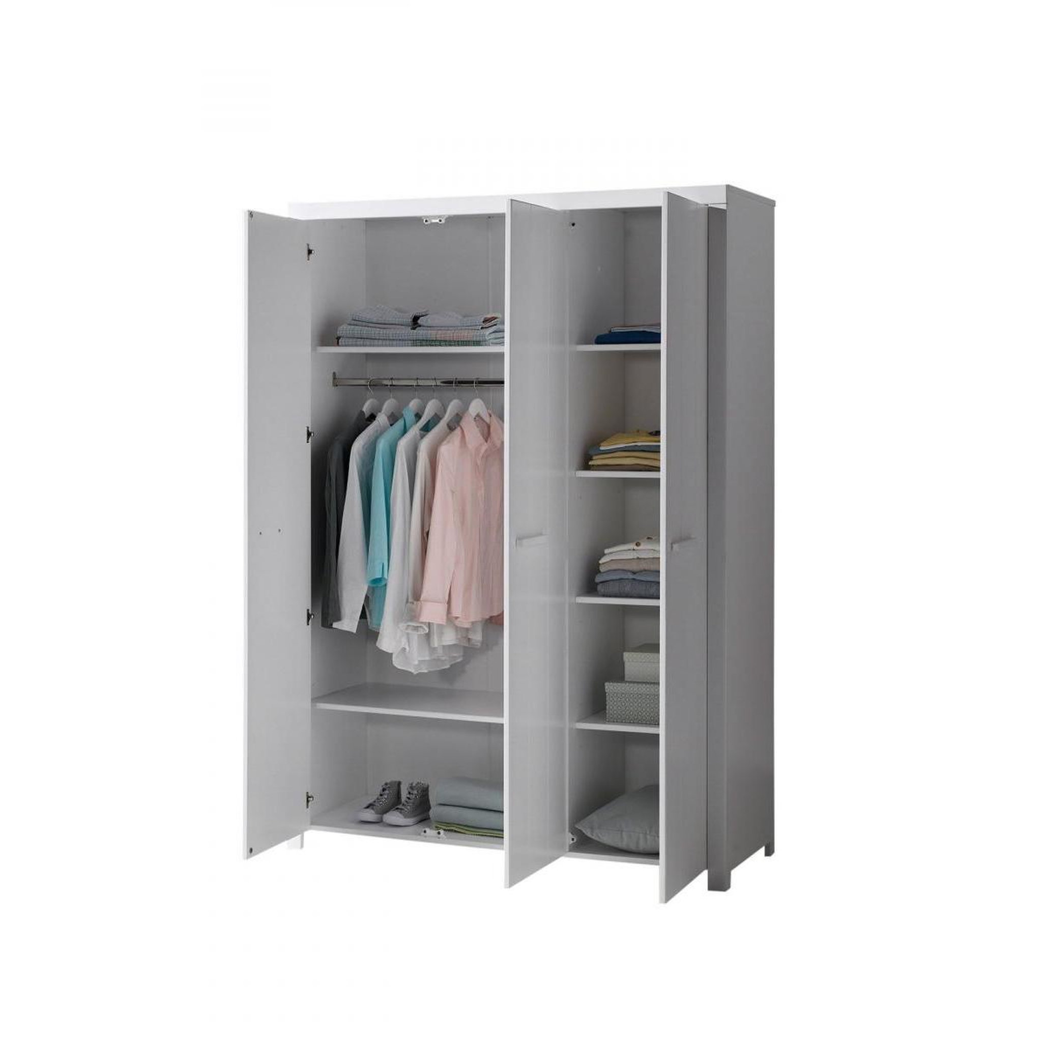 Voir la diapositive 3 : Vipack Ensemble de mobilier Vipack ERIK : Lit simple, Bureau, Chevet et Armoire 3 portes avec Lit gigogne