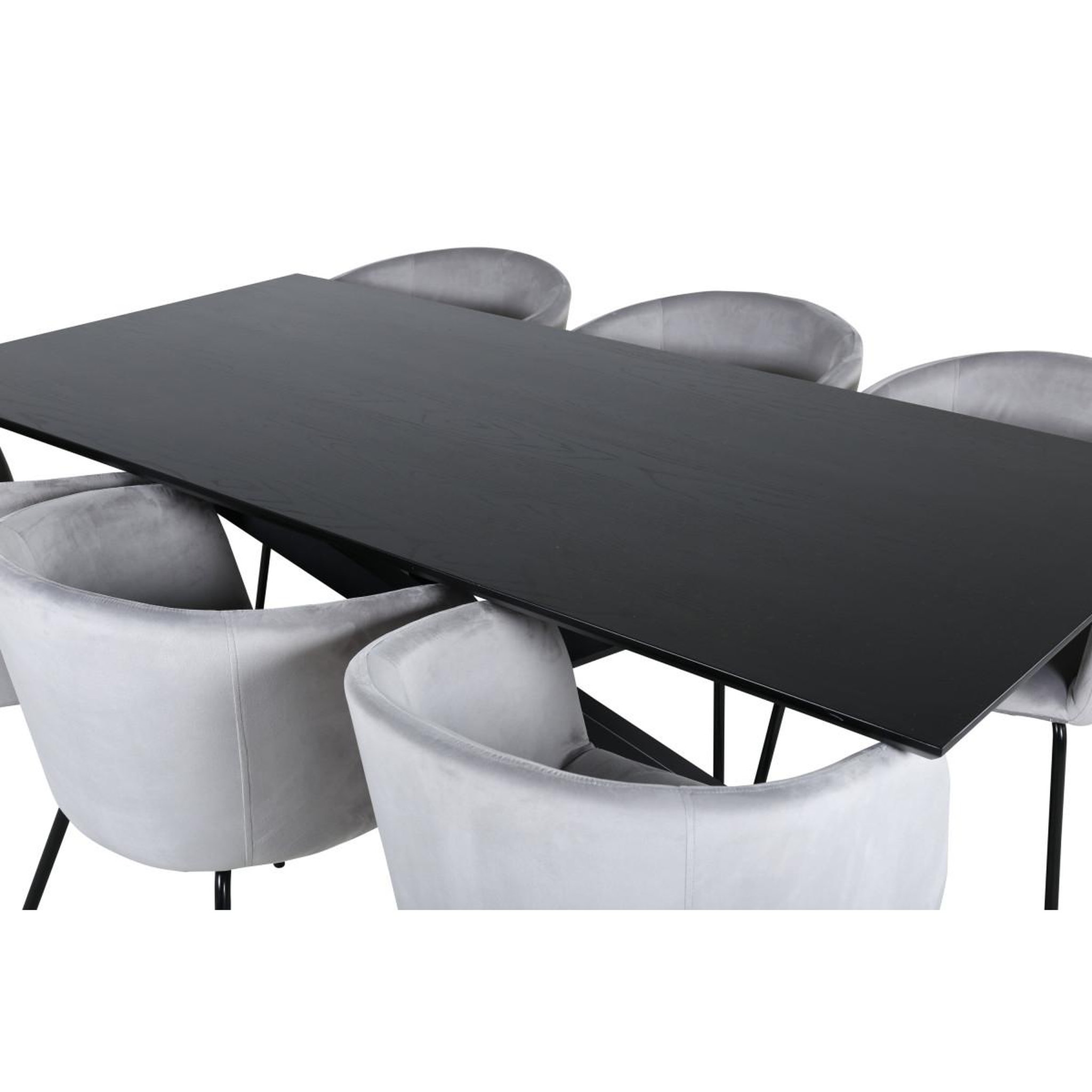 Voir la diapositive 3 : Paris Prix Ensemble table à manger & 6 chaises  piazza & berit  180cm noir & gris