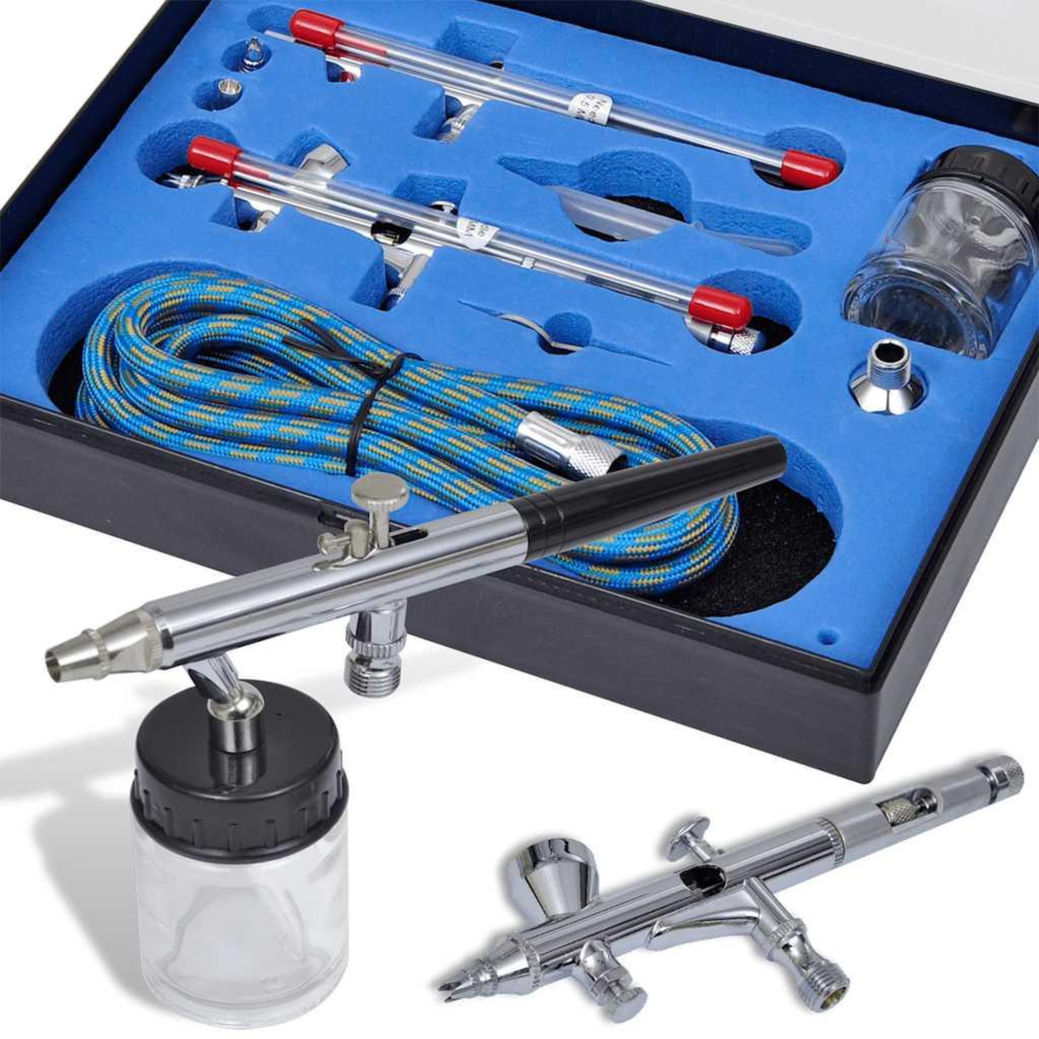 VIDAXL Ensemble d'aerographe avec 2 pistolets de pulverisation