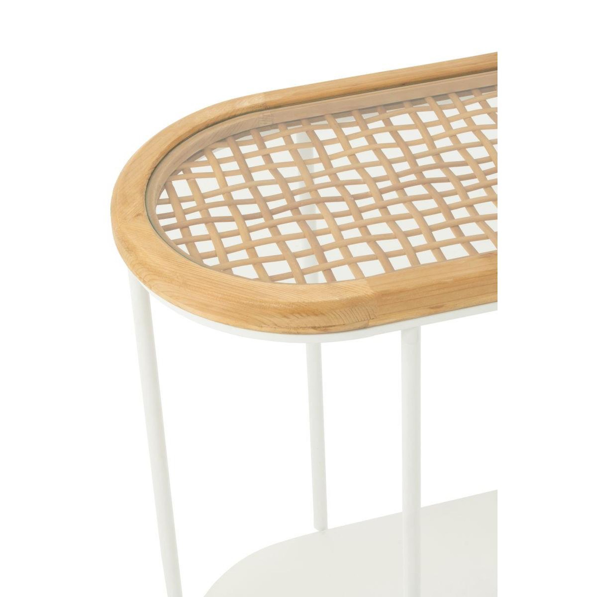 Voir la diapositive 5 : J-LINE Console en bois  mati  120cm naturel & blanc