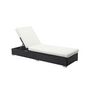 Voir la diapositive 5 : CONCEPT USINE Lot de 2 transats résine tressée noir et matelas blanc SUNNY
