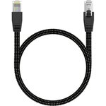 ADEQWAT Câble Ethernet 1M Droit CAT8 noir