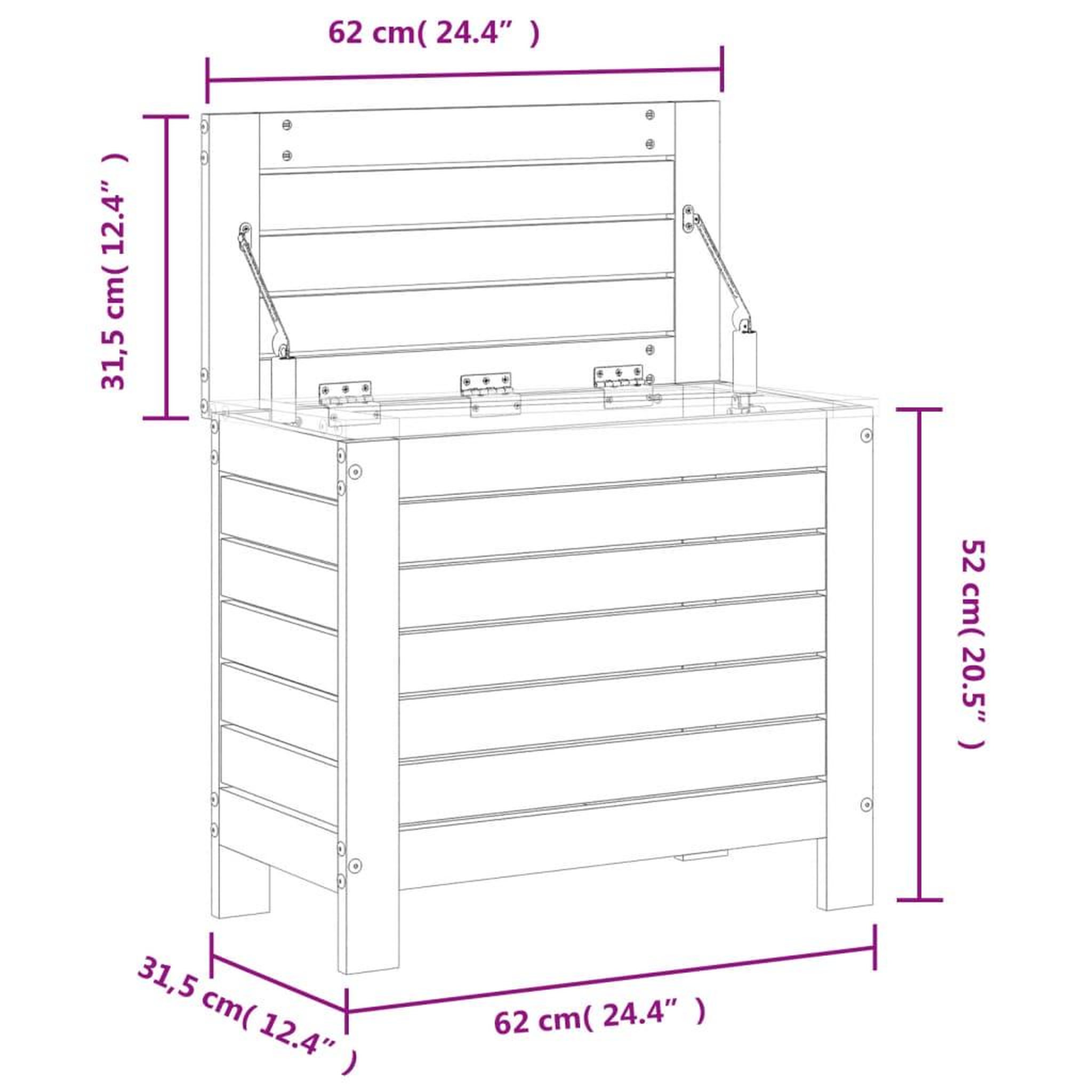 Voir la diapositive 6 : VIDAXL Repose-pied de jardin 62x31,5x52 cm bois de pin impregne