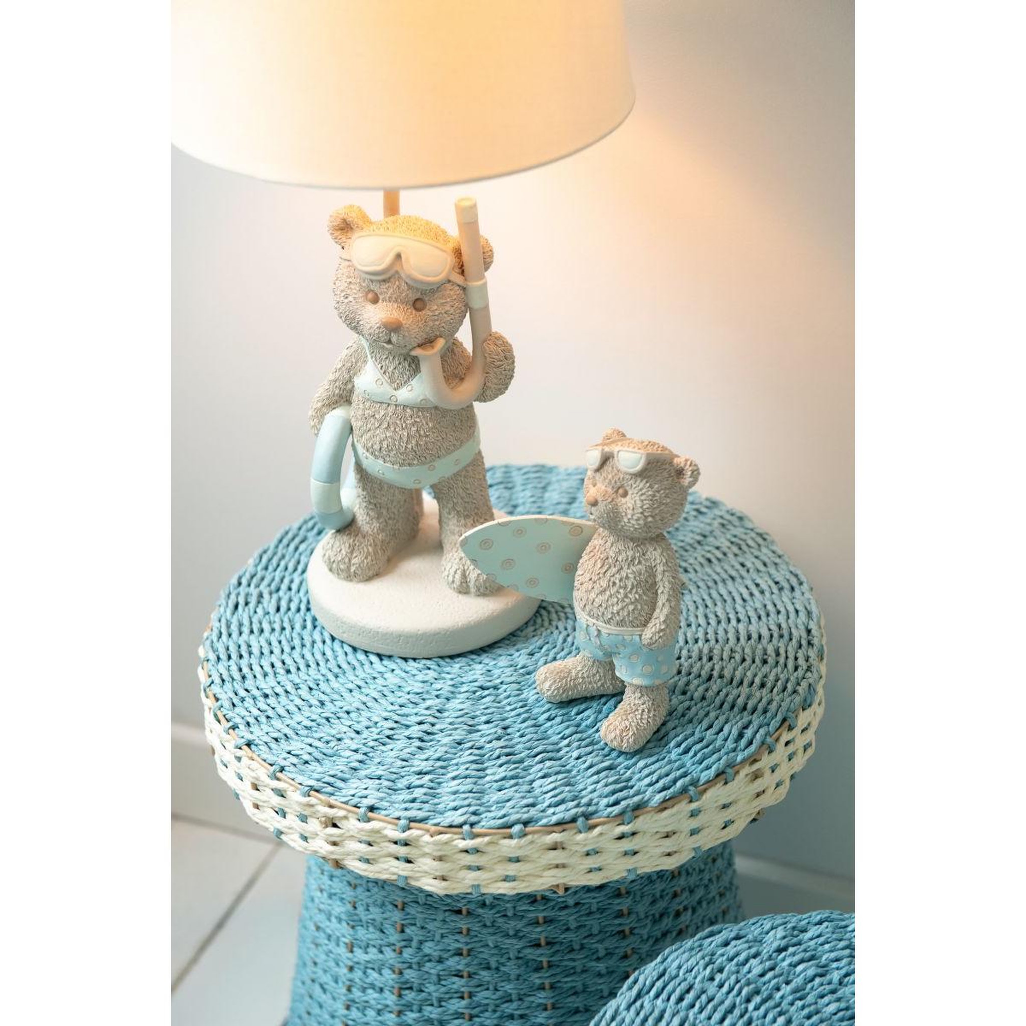 Voir la diapositive 5 : J-LINE Lot de 2 Table d'Appoint  Barbarra  46cm Bleu