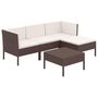 Voir la diapositive 2 : VIDAXL Salon de jardin 5 pcs avec coussins resine tressee marron