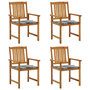 Voir la diapositive 1 : VIDAXL Chaises de jardin avec coussins lot de 4 Bois d'acacia massif