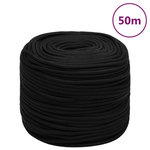 VIDAXL Corde de travail Noir 6 mm 50 m Polyester