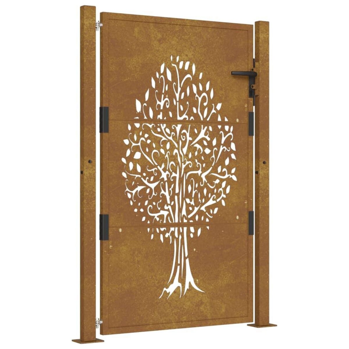 VIDAXL Portail de jardin 105x155 cm acier corten conception de l'arbre