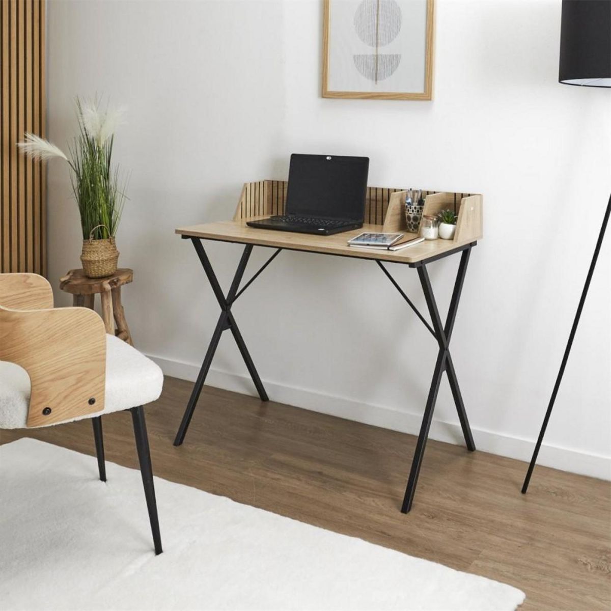 The Home Deco Factory Bureau KLAUS en bois et métal