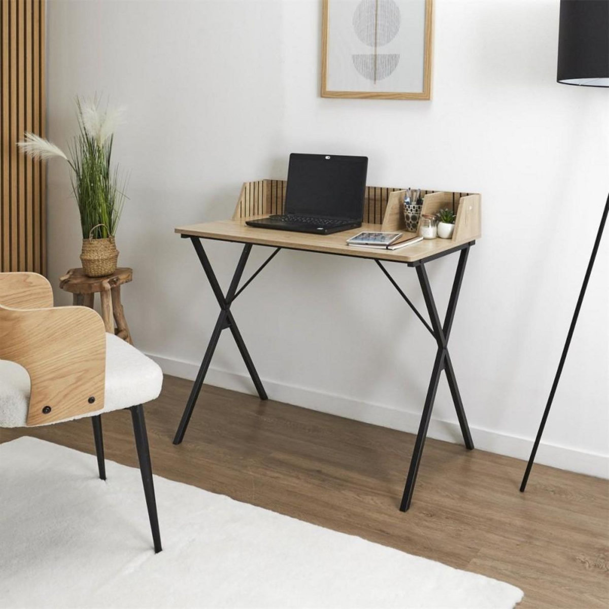 The Home Deco Factory Bureau KLAUS en bois et métal