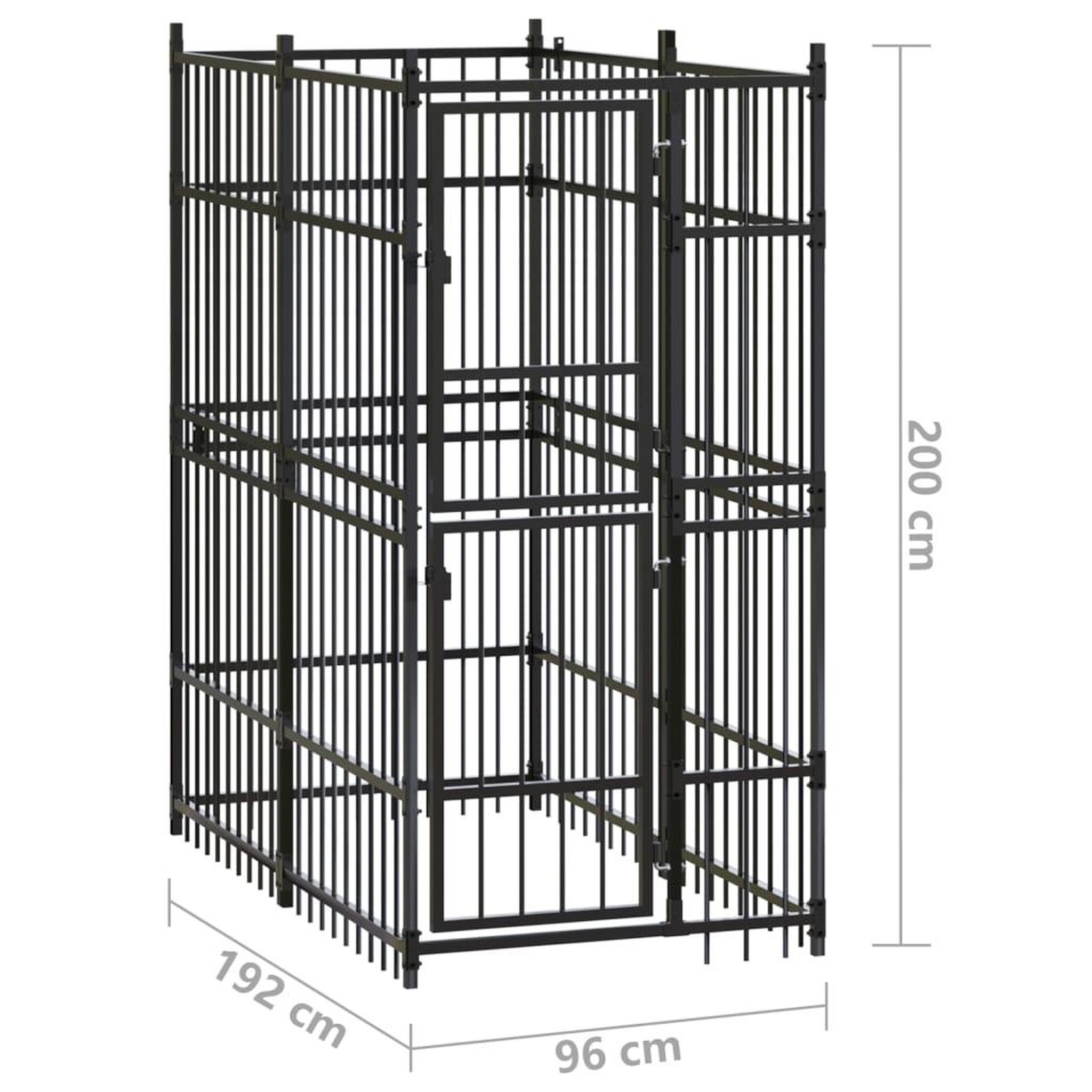 Voir la diapositive 6 : VIDAXL Chenil d'exterieur pour chiens Acier 1,84 m²