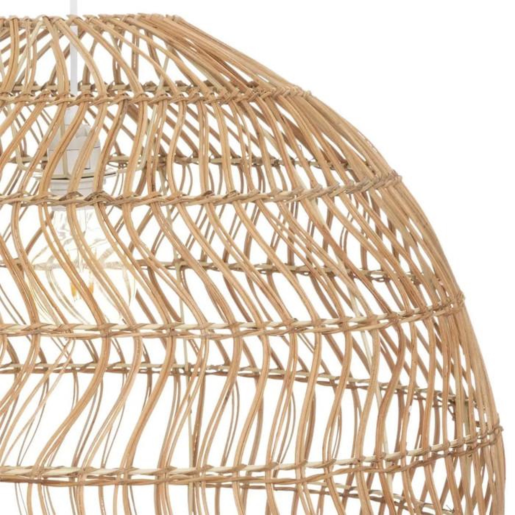 Voir la diapositive 2 : ATMOSPHERA Lampe Suspension en Rotin  Joy  58cm Beige