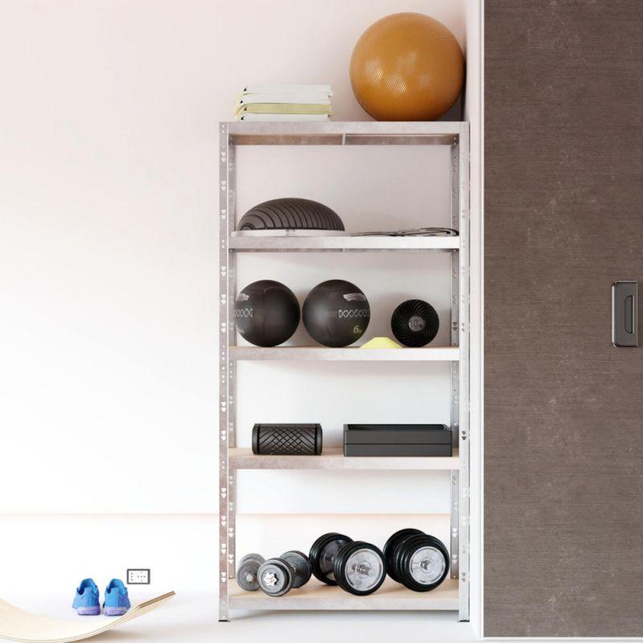 Voir la diapositive 6 : EUROSPEN Etagère de rangement modulable et polyvalente pour atelier, garage, cave... Charge Lourde max 875kg -180x90x40cm - Gris