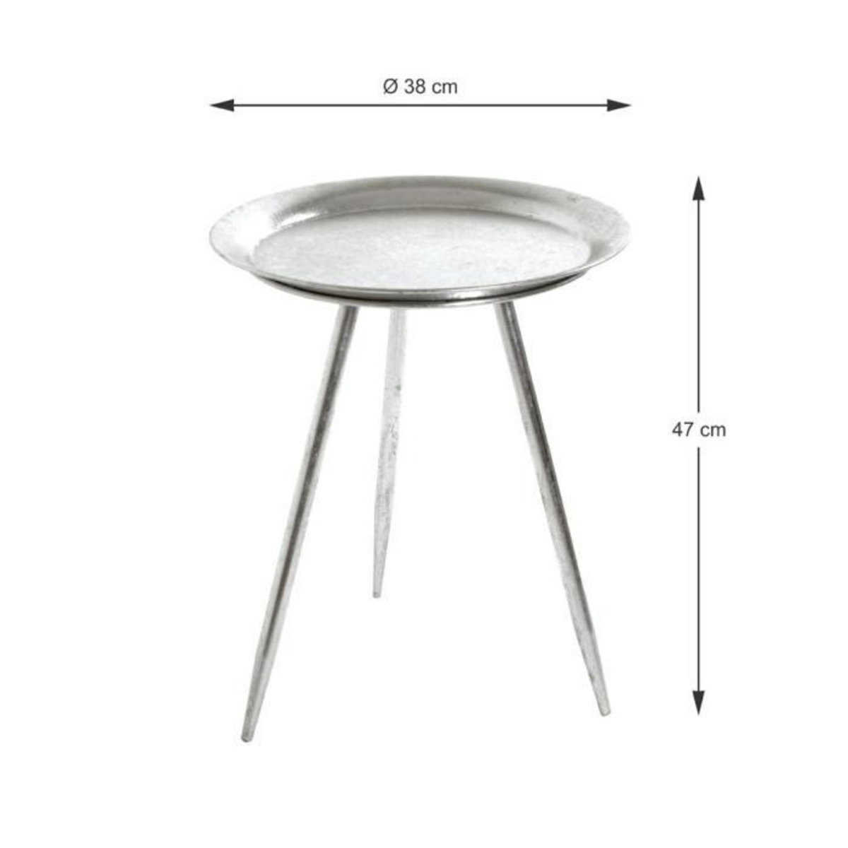 Paris Prix Table d'Appoint Design  Matalo  47cm Argent