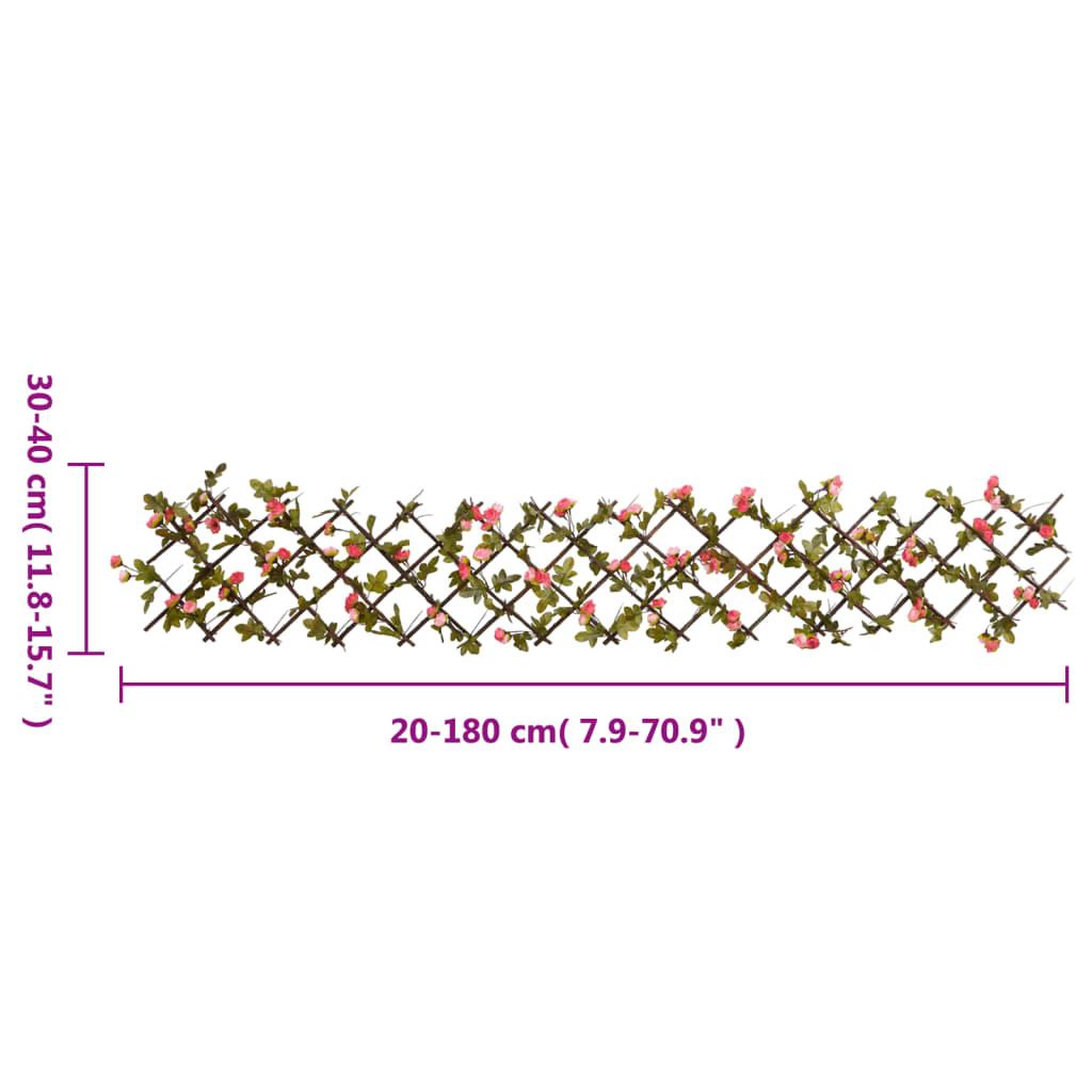 Voir la diapositive 5 : VIDAXL vidaXL Treillis de lierre artificiel extensible rose fonce 180x20 cm