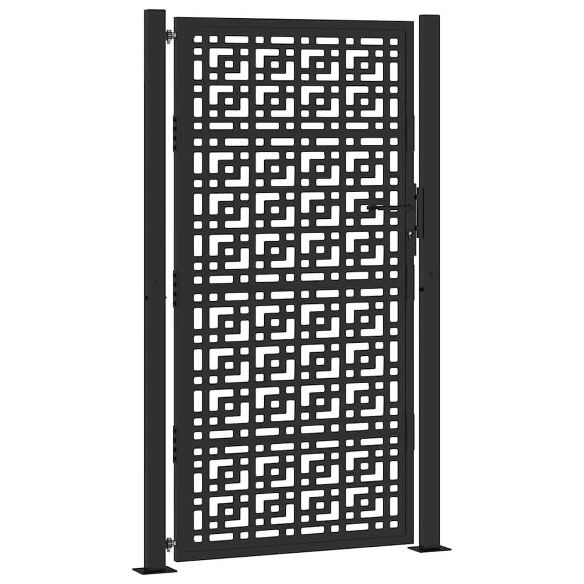 Voir la diapositive 2 : VIDAXL Portail de jardin noir 105x180 cm acier conception croisee