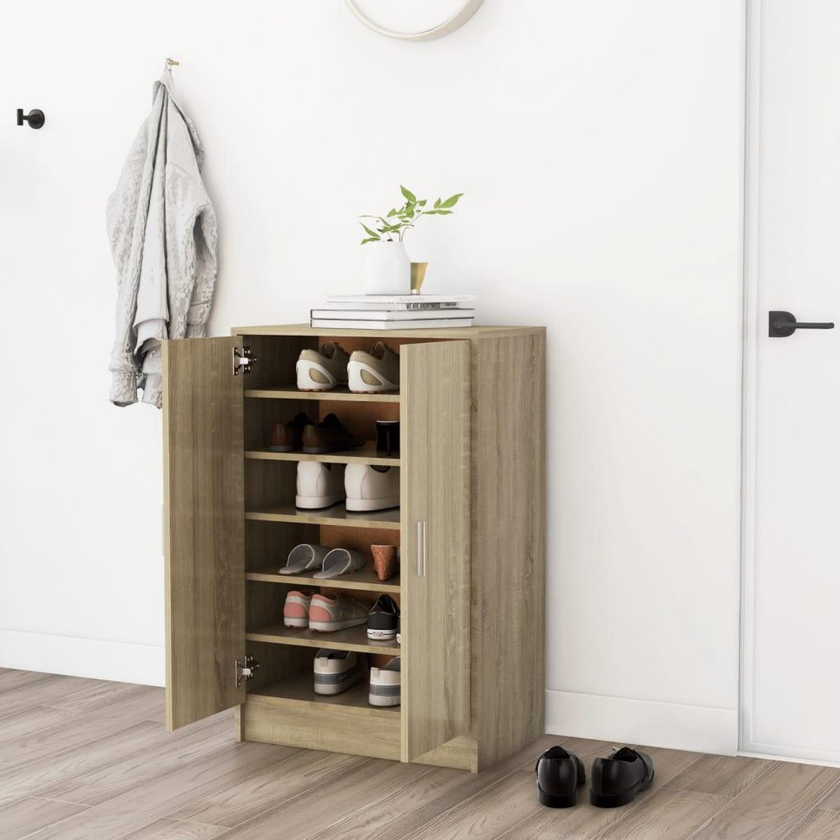 VIDAXL Armoire a chaussures Chene Sonoma 60x35x92 cm Bois d'ingenierie