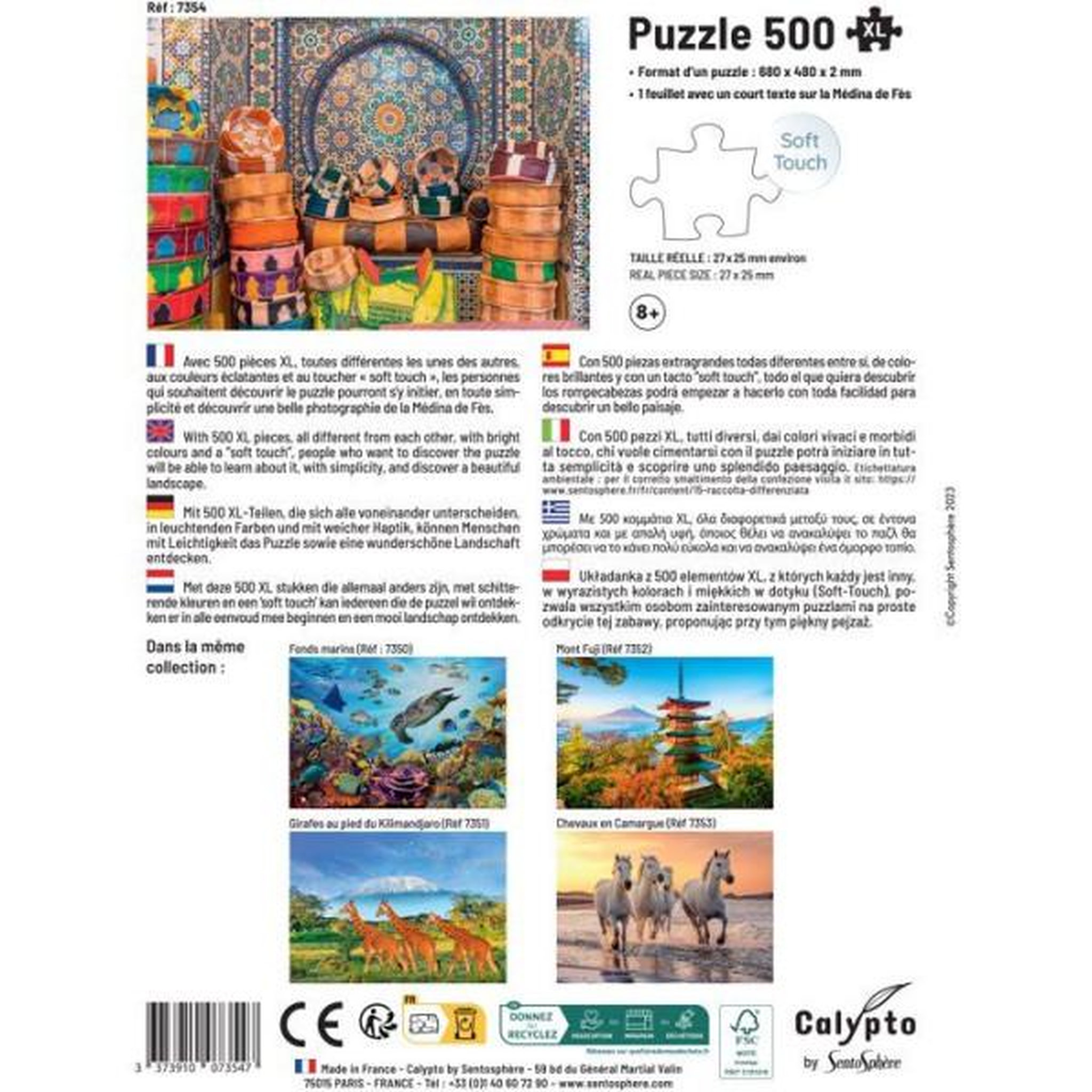 Voir la diapositive 2 : Sentosphere Puzzle - sentosphere - calypto - 500 pieces xl - médine de fes - maros - toucher soyeux - des 8 ans