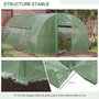 Voir la diapositive 5 : OUTSUNNY Serre de jardin tunnel 16,64 m² acier galvanisé renforcé diamètre 2,4 cm + PE haute densité fenêtres porte vert
