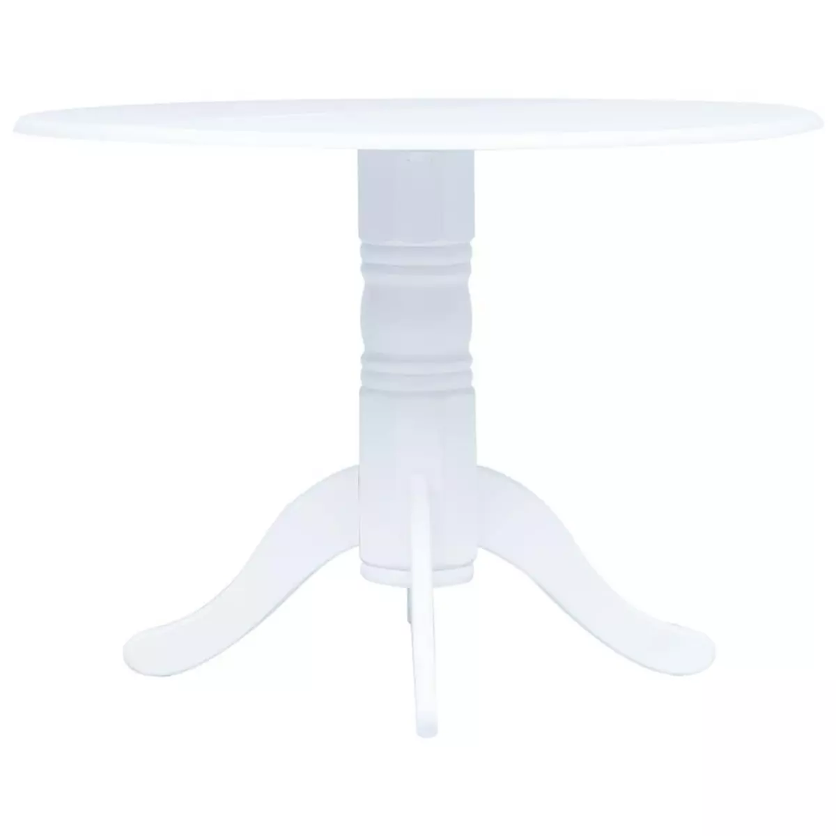 VIDAXL Table de salle a manger Blanc 106 cm Bois d'hevea massif