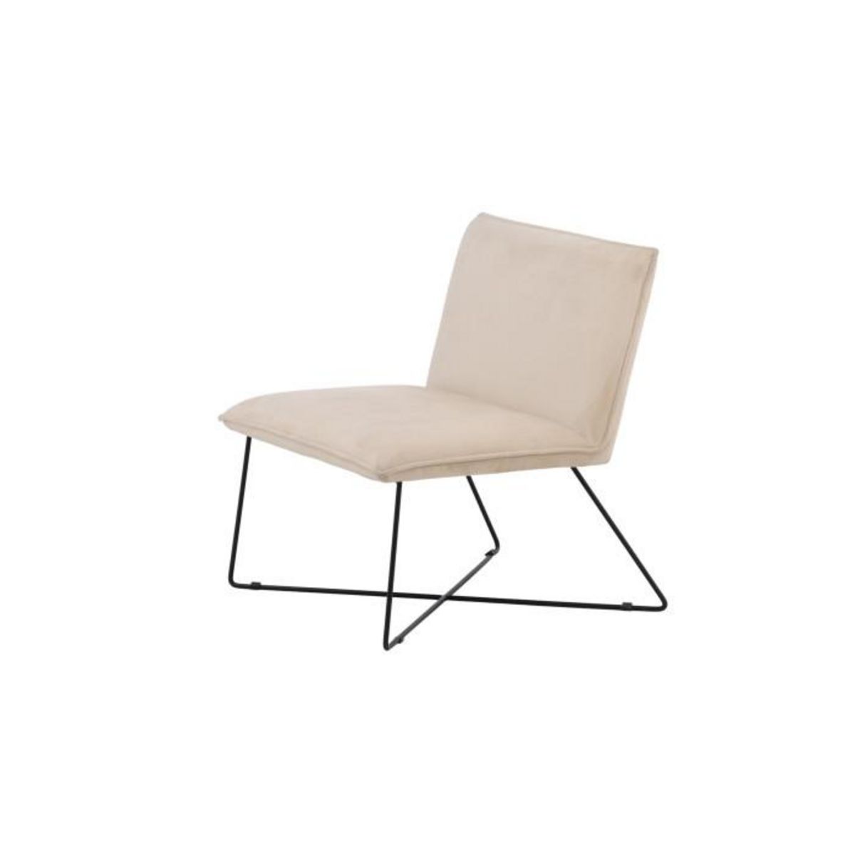 Paris Prix Fauteuil en Velours  X-Lounge  82cm Beige