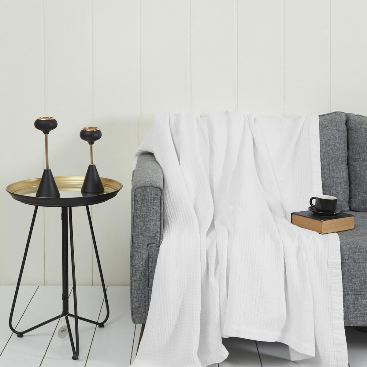 Sensei Maison Plaid gansé en gaze de coton LOFT - 130x170 cm