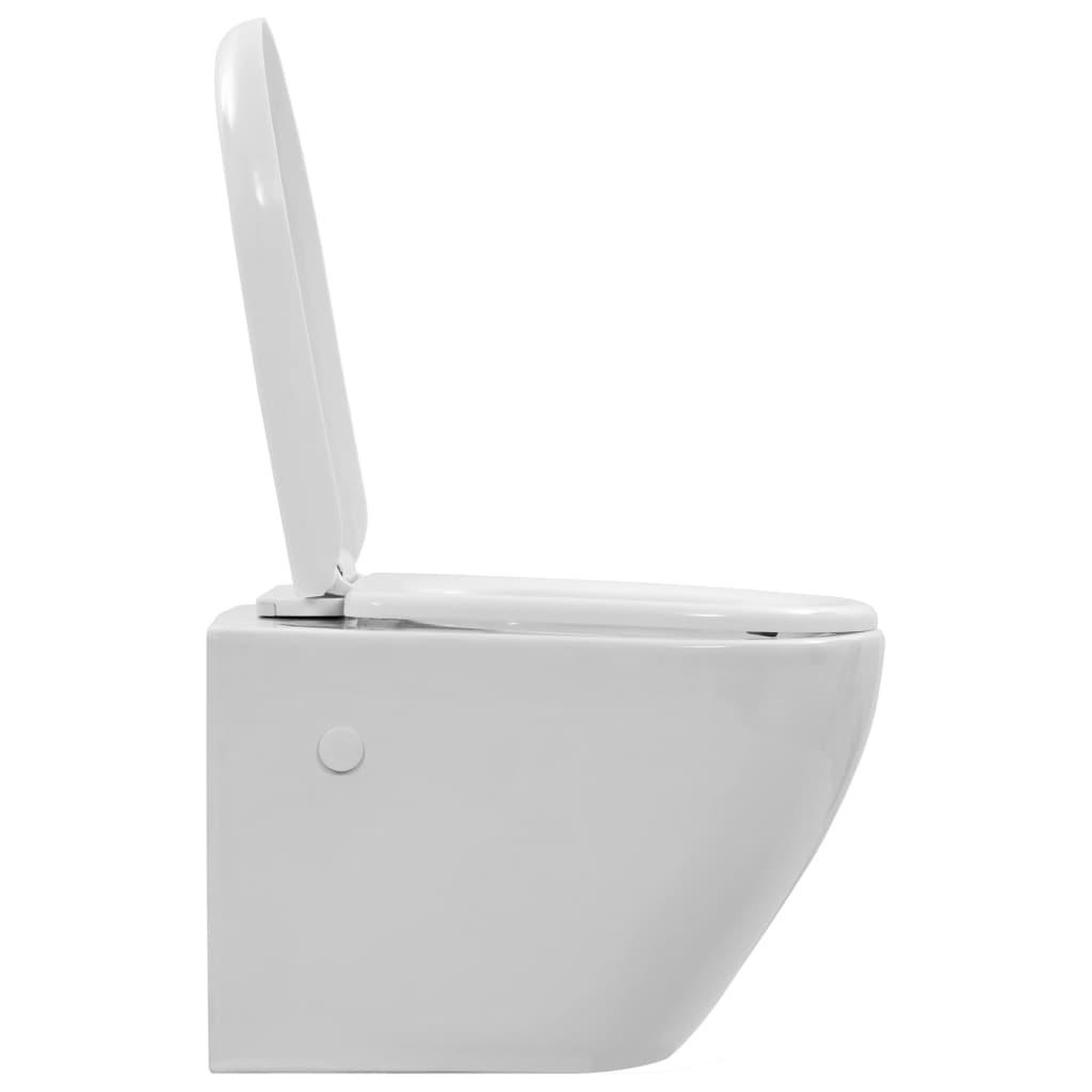 Voir la diapositive 4 : VIDAXL Toilette suspendue au mur sans rebord Ceramique Blanc