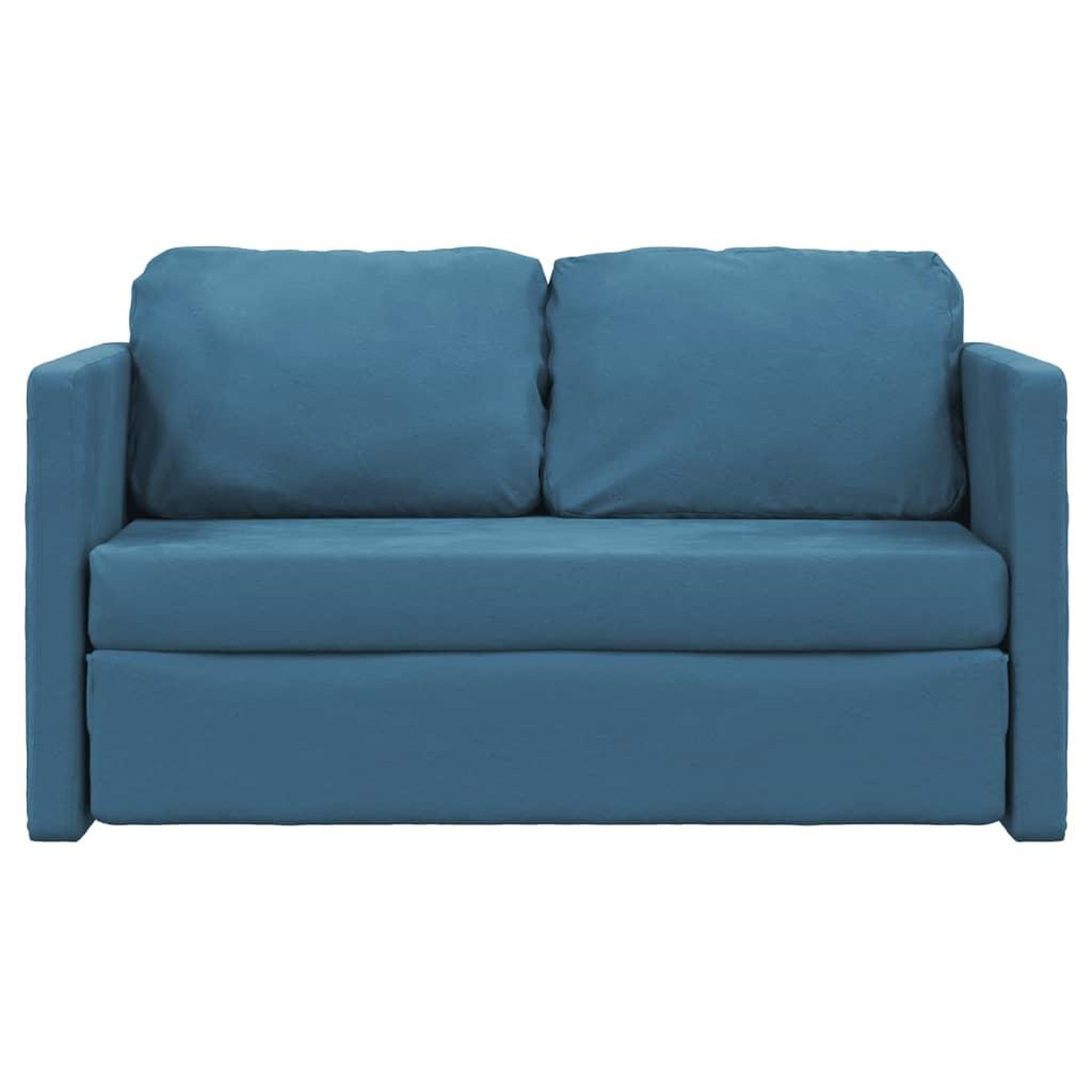 Voir la diapositive 5 : VIDAXL Canape-lit 2 en 1 bleu 122x204x55 cm velours