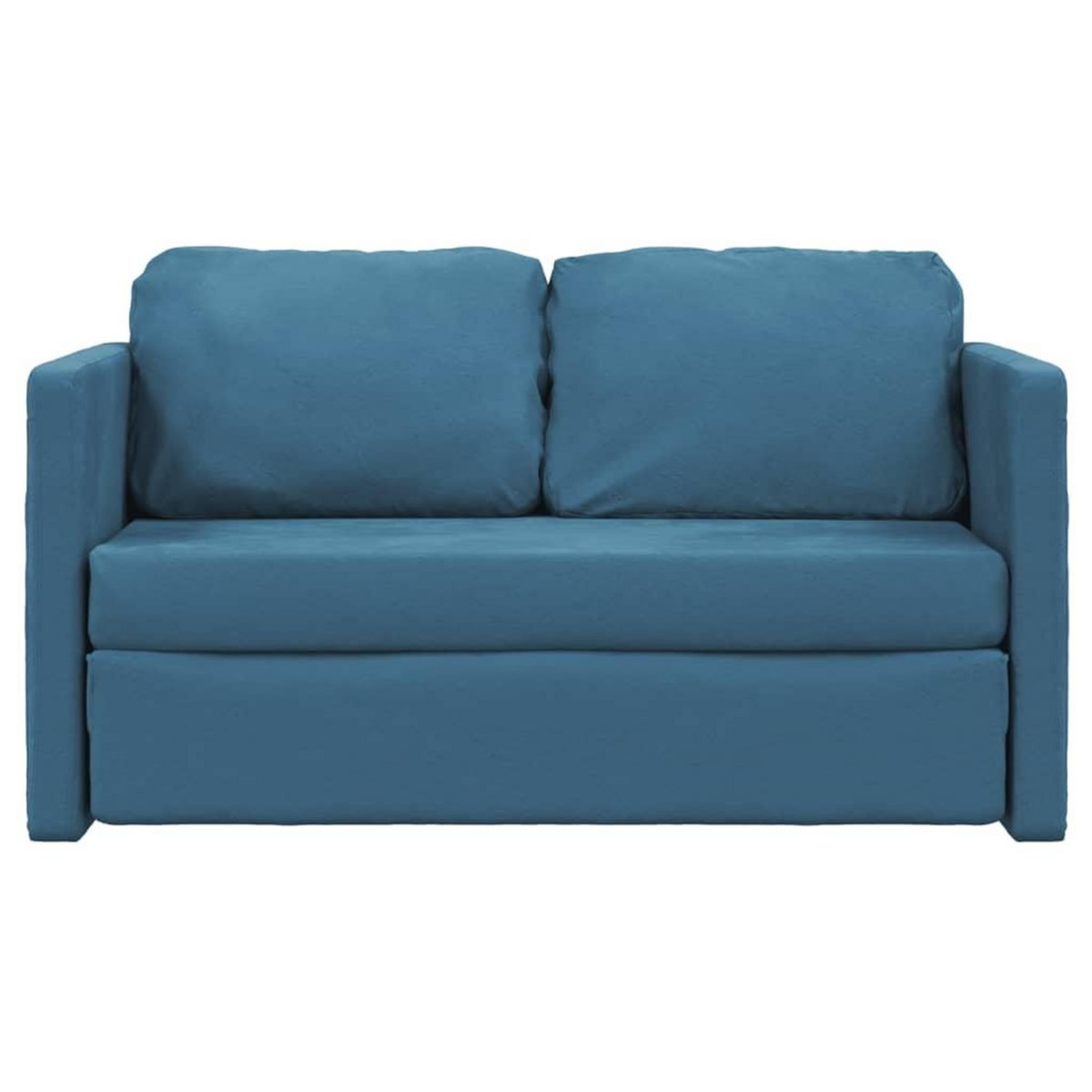 VIDAXL Canape-lit 2 en 1 bleu 122x204x55 cm velours