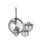 ELO Ensemble de 1 Poêle de cuisson 32 cm et 2 faitouts 14 et 16 cm Elo Profi Brillant