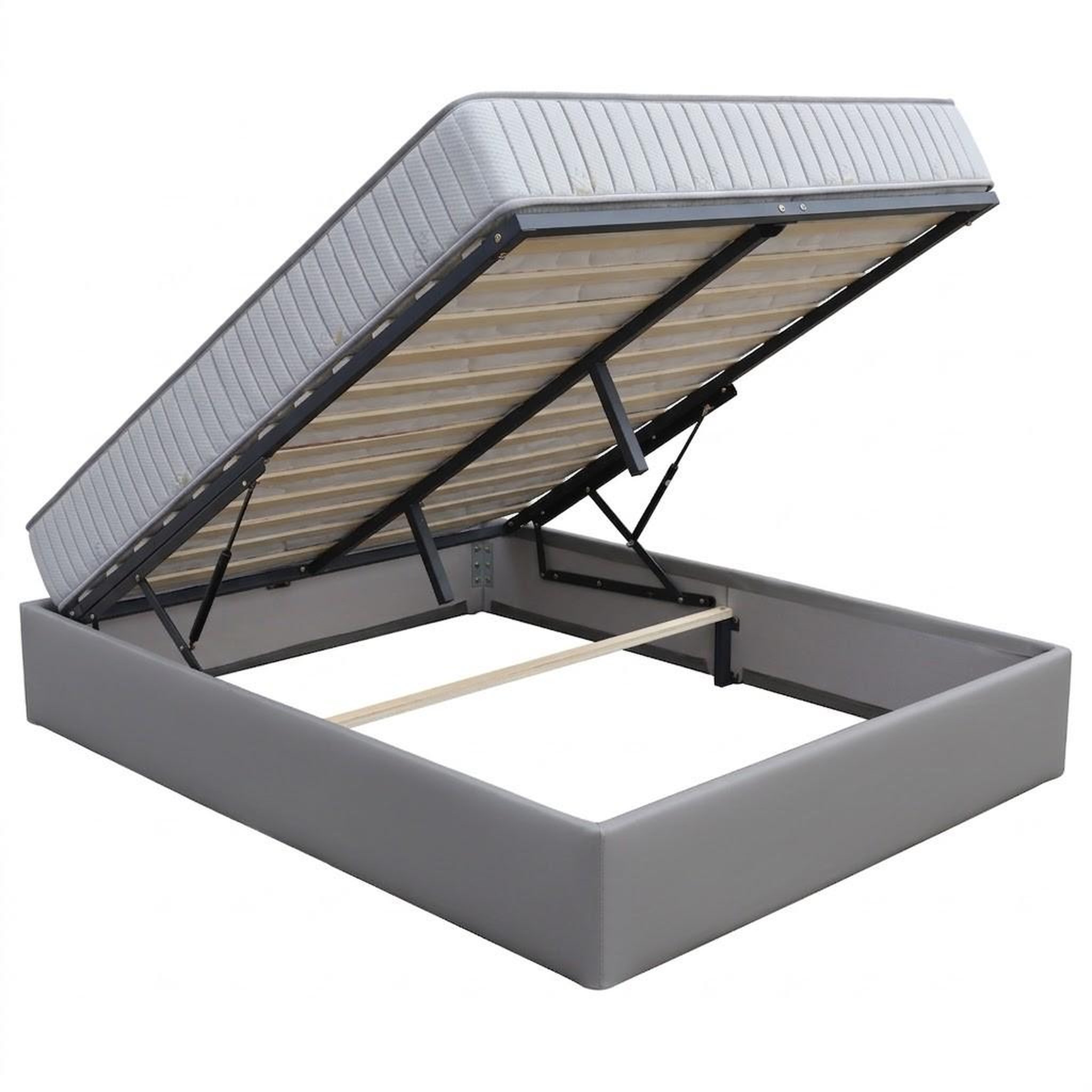Voir la diapositive 2 : PROVENCE LITERIE Ensemble Lit Coffre et Matelas  Mousse Soutien Ferme Face