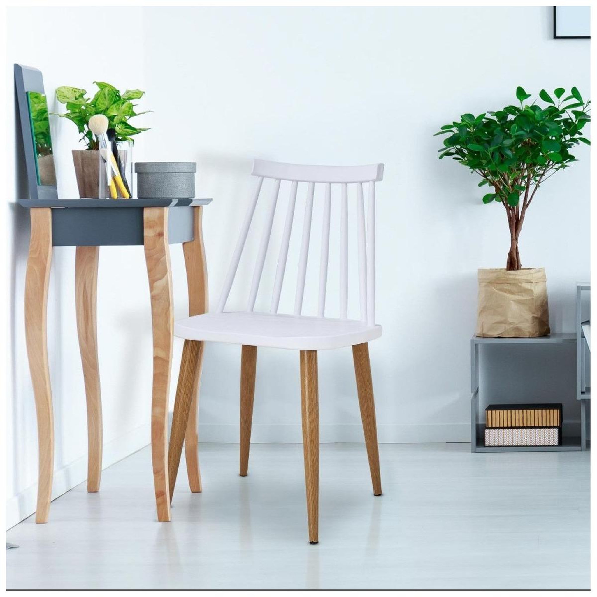 Voir la diapositive 3 : Paris Prix Lot de 2 Chaises Scandinaves  Estelle  77cm Blanc